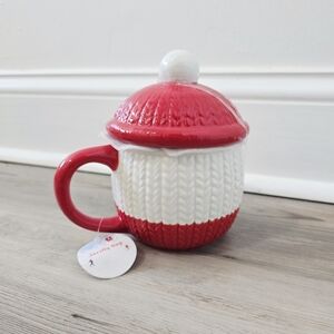 Target Bullseye Playground Christmas 2025 Knit Pom Pom Hat Mug W. Lid